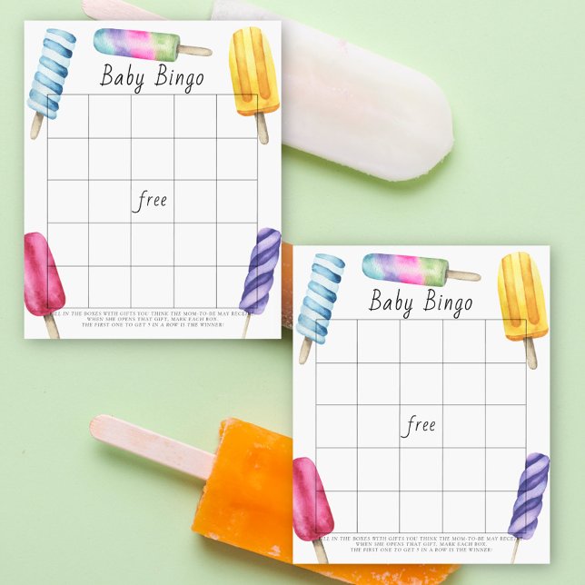 Vattenfärg Popsicle Baby Bingo-spel (Skapare uppladdad)