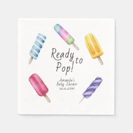 Vattenfärg Popsicle Baby dusch Pappersservett