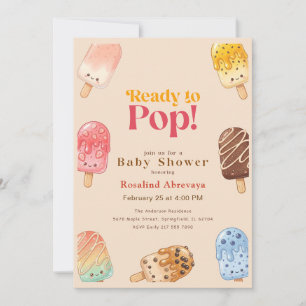Vattenfärg Popsicle Baby Shower Inbjudningar