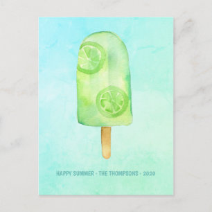 Vattenfärg Popsicle (sommartid) Hälsning Helg Vykort