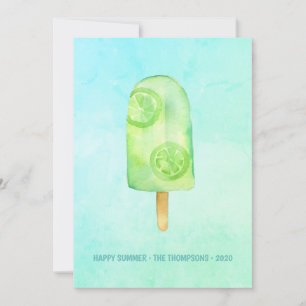 Vattenfärg Popsicle (sommartid) Hälsning Kort