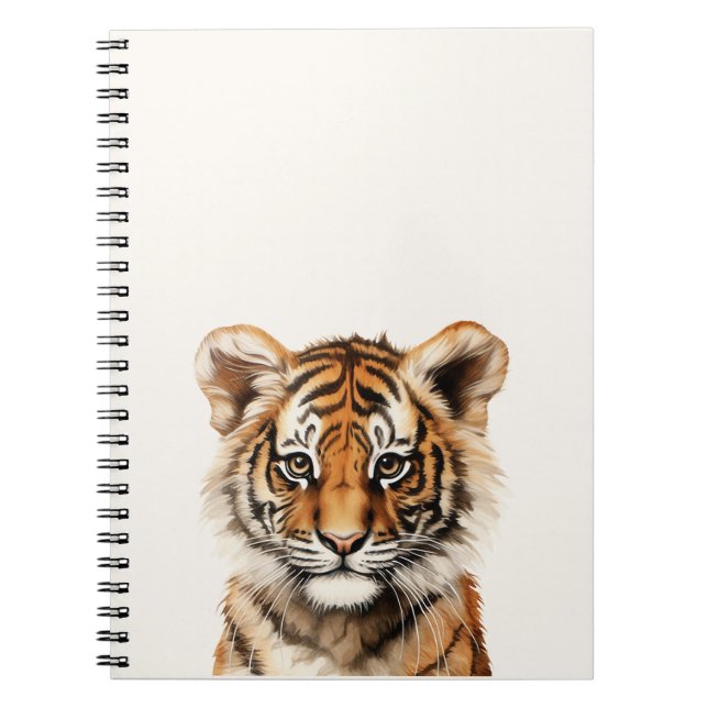 Vattenfärg Porträtt i en liten tiger Anteckningsbok (Framsidan)