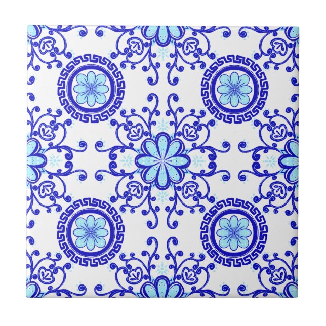 Vattenfärg Positano Amalfi Tile Design Kakelplatta (Framsidan)