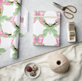 Vattenfärg Preppy Leopard Girlang Jul Presentpapper