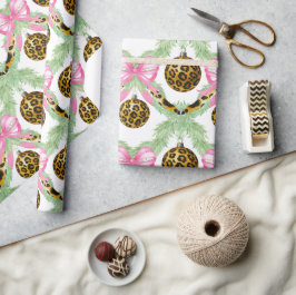 Vattenfärg Preppy Leopard Girlang Jul Presentpapper