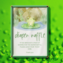 Vattenfärg Princess Frog Baby Shower diaper raffle Poster
