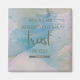 Vattenfärg Psalm 56:3 Magnet