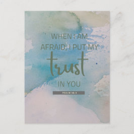 Vattenfärg Psalm 56:3 Vykort