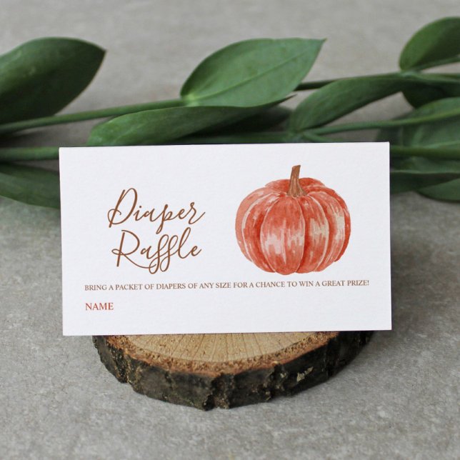 Vattenfärg Pumpa Baby Shower Blöja Lotteri Inkl Tilläggskort (Skapare uppladdad)