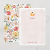 Vattenfärg pumpa baby shower tack