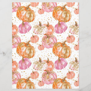 vattenfärg pumpa höst mönster scrapbookpapper