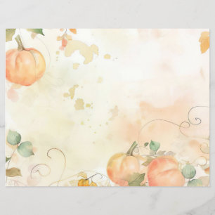 vattenfärg pumpa höstmönster scrapbookpapper