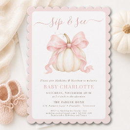 Vattenfärg Pumpa Rosa Slöja Babyflicka Drick Och S Inbjudningar