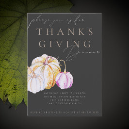 Vattenfärg Pumpa Thanksgiving Middagsinbjudan