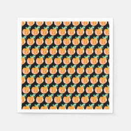 Vattenfärg Pumpafält Målade Mönster Orange Pa Pappersservett