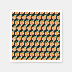 Vattenfärg Pumpafält Målade Mönster Orange Pa Pappersservett