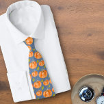 Vattenfärg Pumpkin Mönster på Blue Slips<br><div class="desc">Skapat från en av mina ursprungliga vattenfärgade målningar är den här söta falldesignen varm och mysigt!</div>