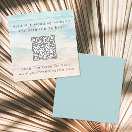 Vattenfärg QR-kod Strandbröllop RSVP Tilläggskort
