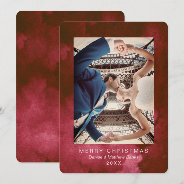 Vattenfärg Quetzal Röd Päron Julkort Inbjudningar (Fram/baksida)