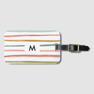 Vattenfärg Rand Monogram Bagagebricka