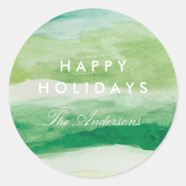 Vattenfärg Rand Runt Klistermärke