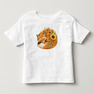 Vattenfärg Räv Solros PNG Höst Vallmo Design T Shirt
