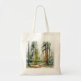 Vattenfärg Redwood träd Tote Bag Tygkasse