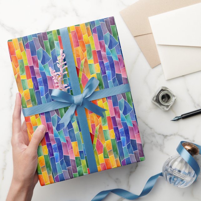 Vattenfärg Regnbåge Glasfärgat Presentpapper (Gifting)