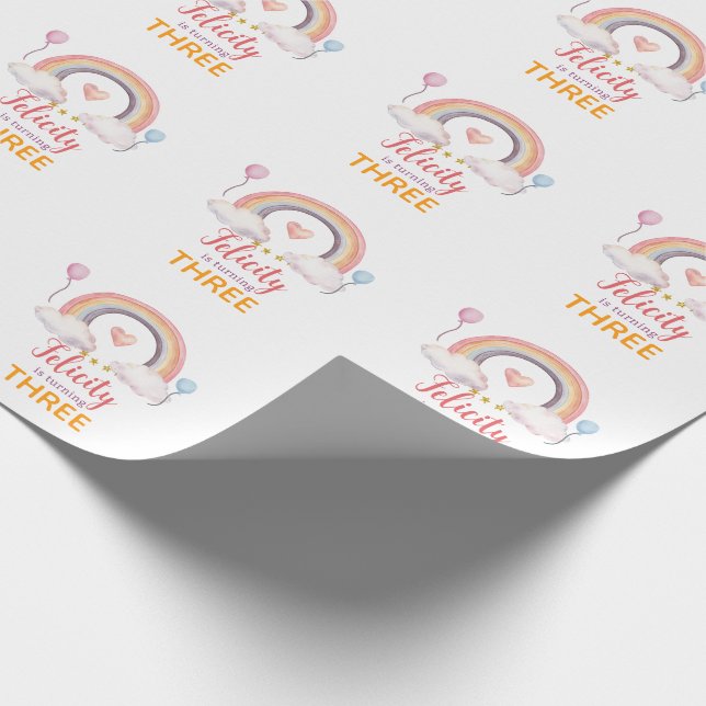 Vattenfärg Regnbågsfest Presentpapper (Hörn)
