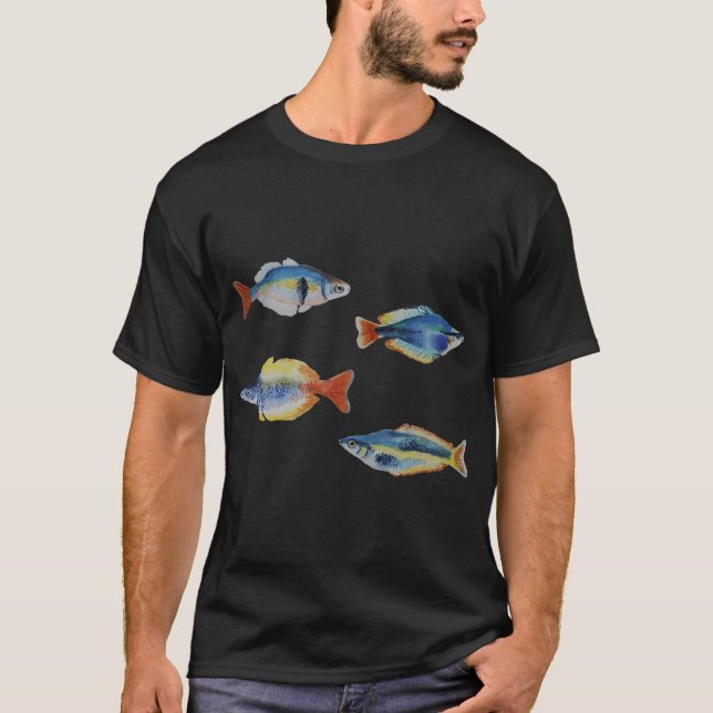 Vattenfärg Regnbågsfisk-paket T Shirt (Framsida)