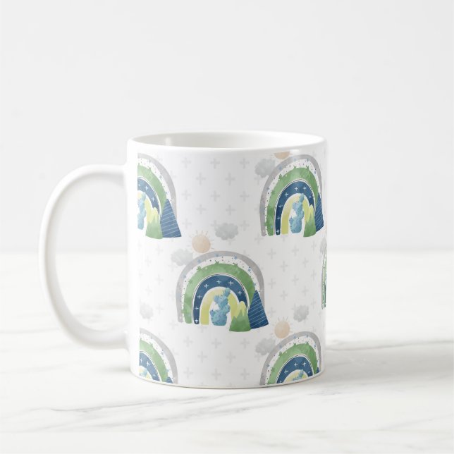 Vattenfärg Regnbågsmönster Kaffemugg (Vänster)