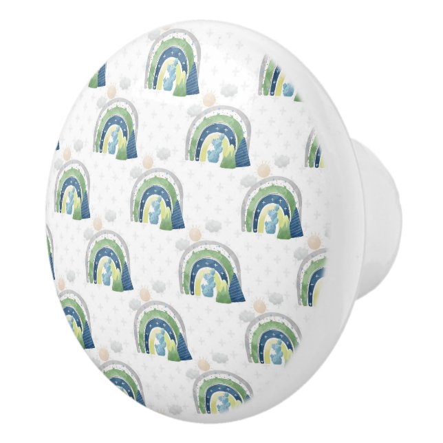 Vattenfärg Regnbågsmönster Knopp (Höger)