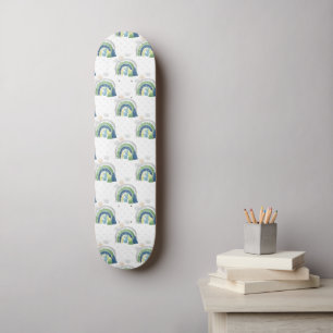 Vattenfärg Regnbågsmönster Mini Skateboard Bräda 18,5 Cm