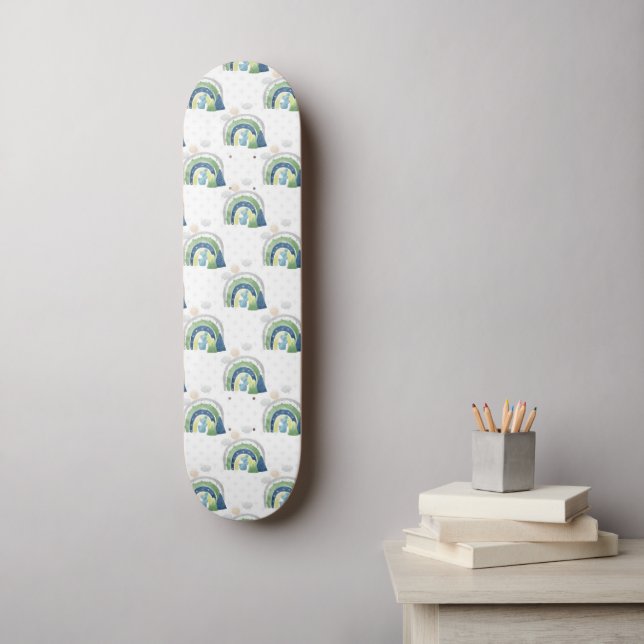Vattenfärg Regnbågsmönster Mini Skateboard Bräda 18,5 Cm (Väggkonst)