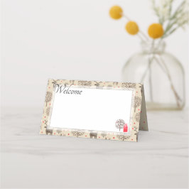 Vattenfärg #Reindeer Mönster | Tan eller Välj Färg Placeringskort