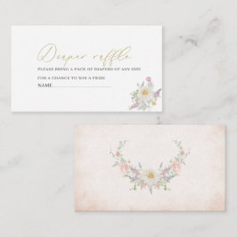 Vattenfärg retro blommor båge band baby shower d tilläggskort