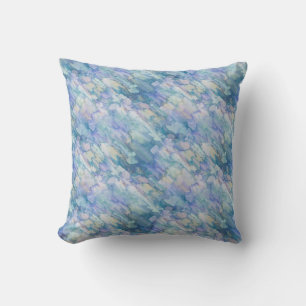 Vattenfärg Retro Blue Lila RainDrop Mönster Kudde