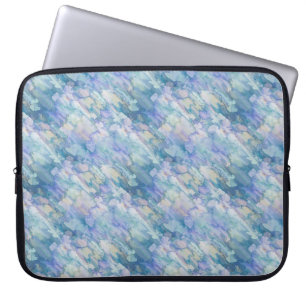 Vattenfärg Retro Blue Lila RainDrop Mönster Laptop Fodral