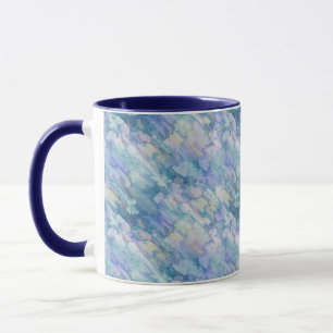 Vattenfärg Retro Blue Lila RainDrop Mönster Mugg