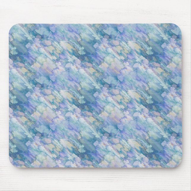 Vattenfärg Retro Blue Lila RainDrop Mönster Musmatta (Framsidan)