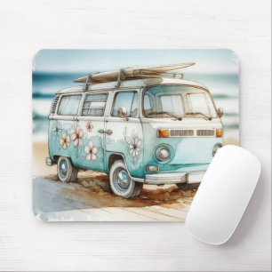 Vattenfärg Retro Campervan med ytskiva Musmatta