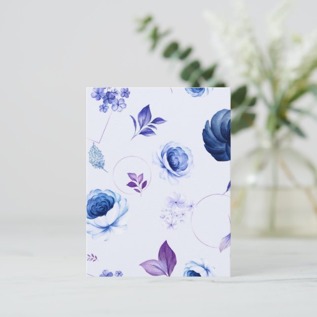 Vattenfärg Ro 31 Vykort (Stående Fram)