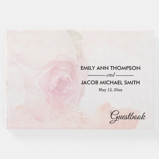 Vattenfärg  Ro | Bröllop Guest Bok (Framsida)