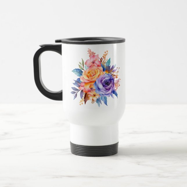 Vattenfärg Ro Flowers Design-58392 Resemugg (Vänster)