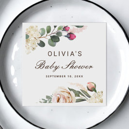 Vattenfärg  ro. Garden blommigt babydusch Pappersservett