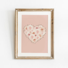 Vattenfärg Ro Heart Poster