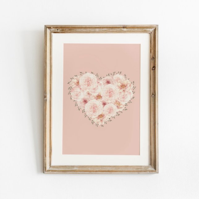 Vattenfärg Ro Heart Poster (Skapare uppladdad)