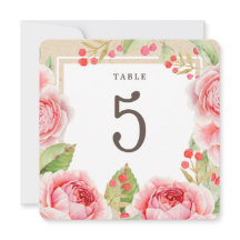 Vattenfärg Ro | Kraft Pappra Party Bordsnummer