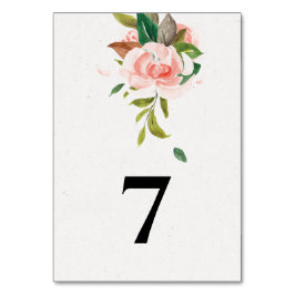 Vattenfärg ro och blad Bröllop Bordsnummer