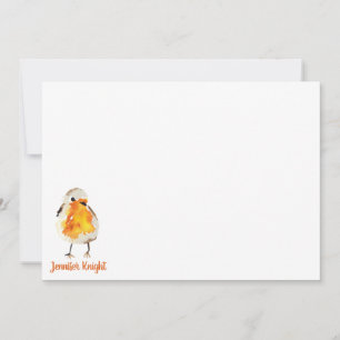 Vattenfärg Robin & Feathers Stationery-plattkort Anteckningskort